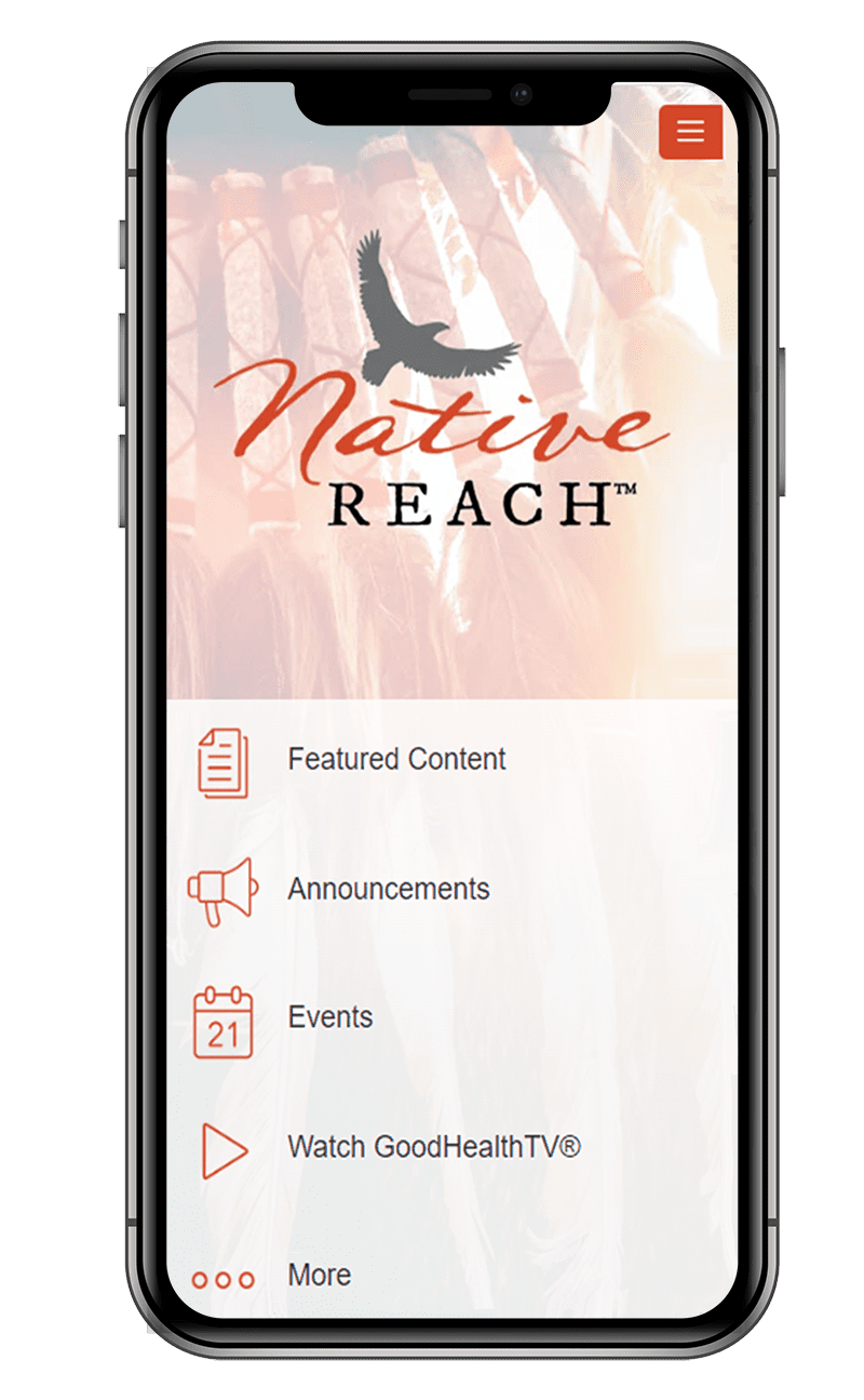 Native Reach Smartphone App displayed on mobile phone.
