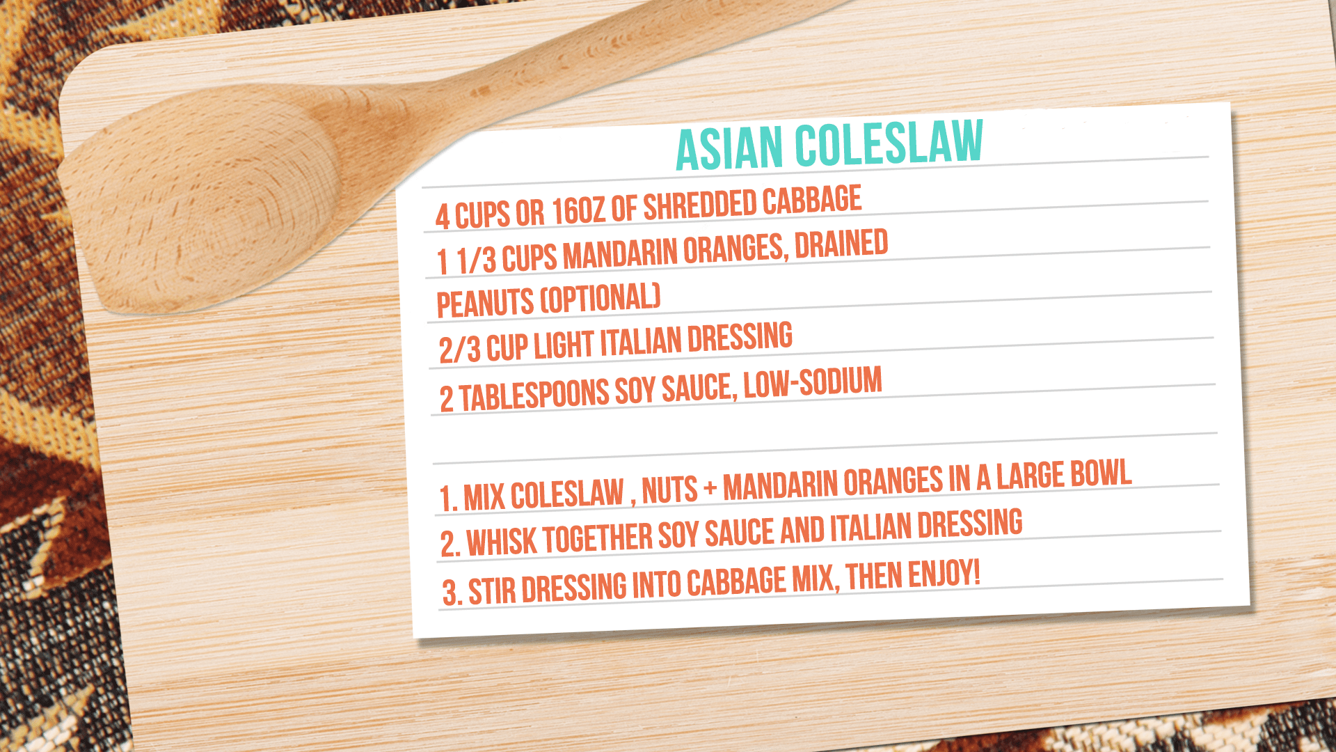 Asian Coleslaw – Cooking With Commods graphic - Native Reach