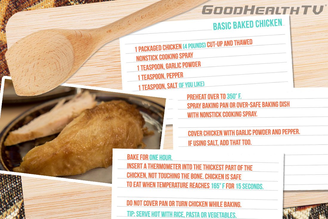 Basic Baked Chicken – Cooking with Commods graphic - Native Reach