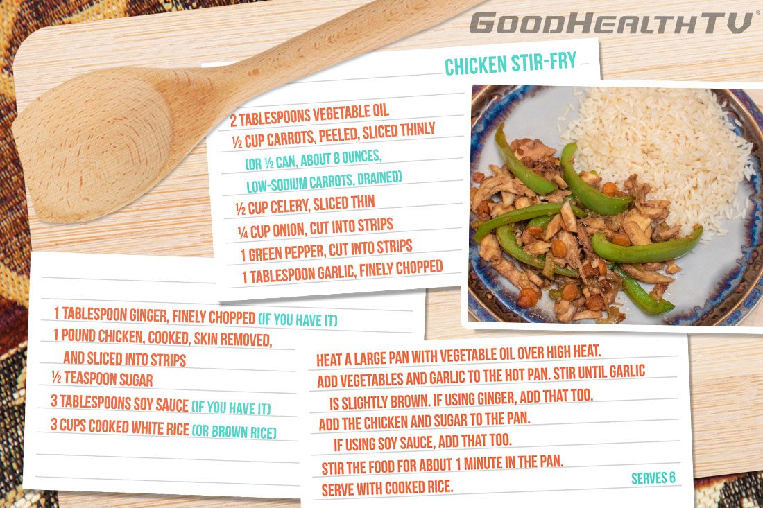 Chicken Stir-Fry – Cooking with Commods graphic - Native Reach