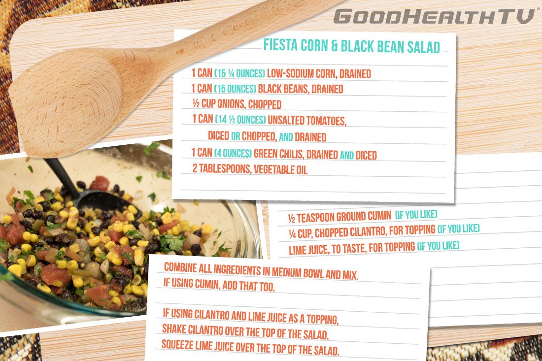 Fiesta Corn and Black Bean Salad – Cooking with Commods graphic - Native Reach