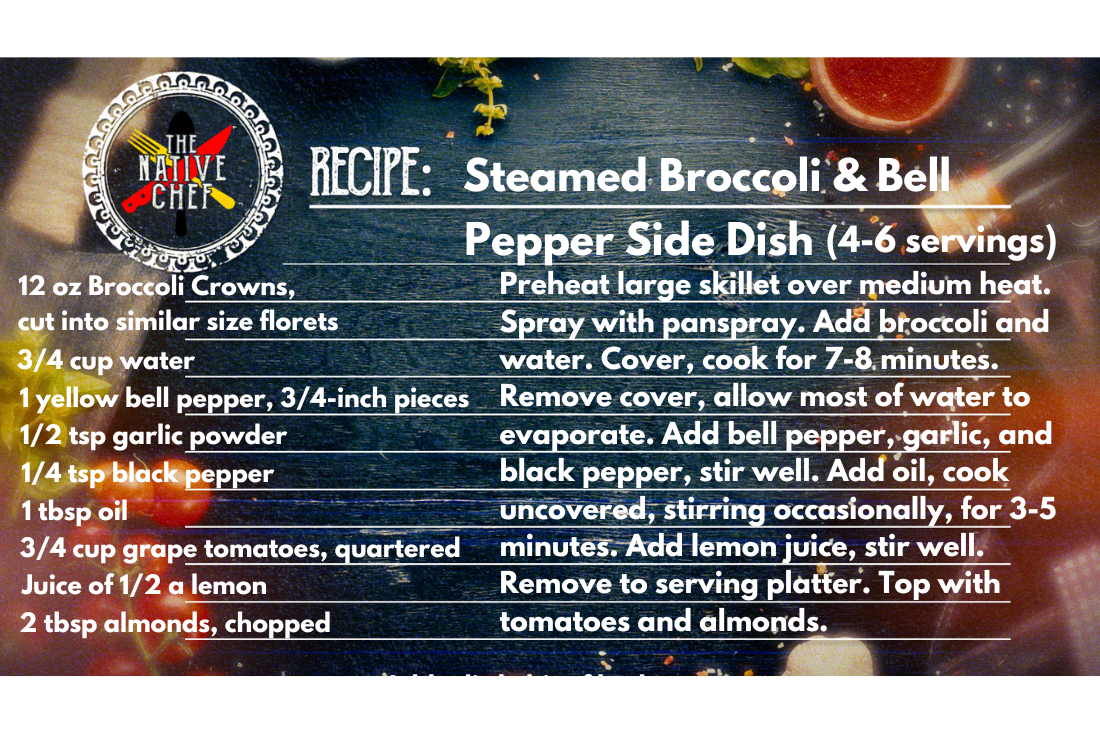 Steamed Broccoli & Bell Pepper Side Dish graphic - Native Reach
